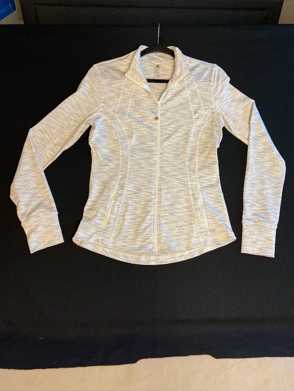 90 Degree By Reflex Light Heather Gray Full Zip Athletic Jacket Ladies Small